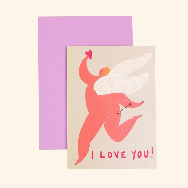 Little Black Cat: I Love You Cupid Card