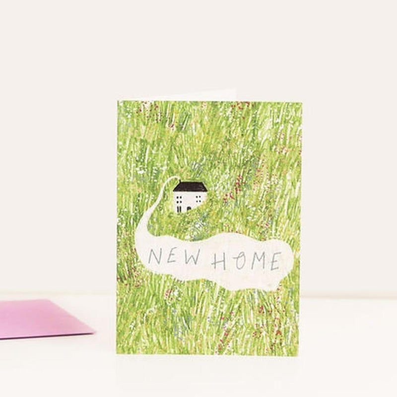 Little Black Cat: New Home Greeting Card - Floral Card - Housewarming - Cosy