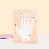 Little Black Cat: Palmistry Good Luck Card