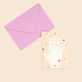 Little Black Cat: Palmistry Good Luck Card