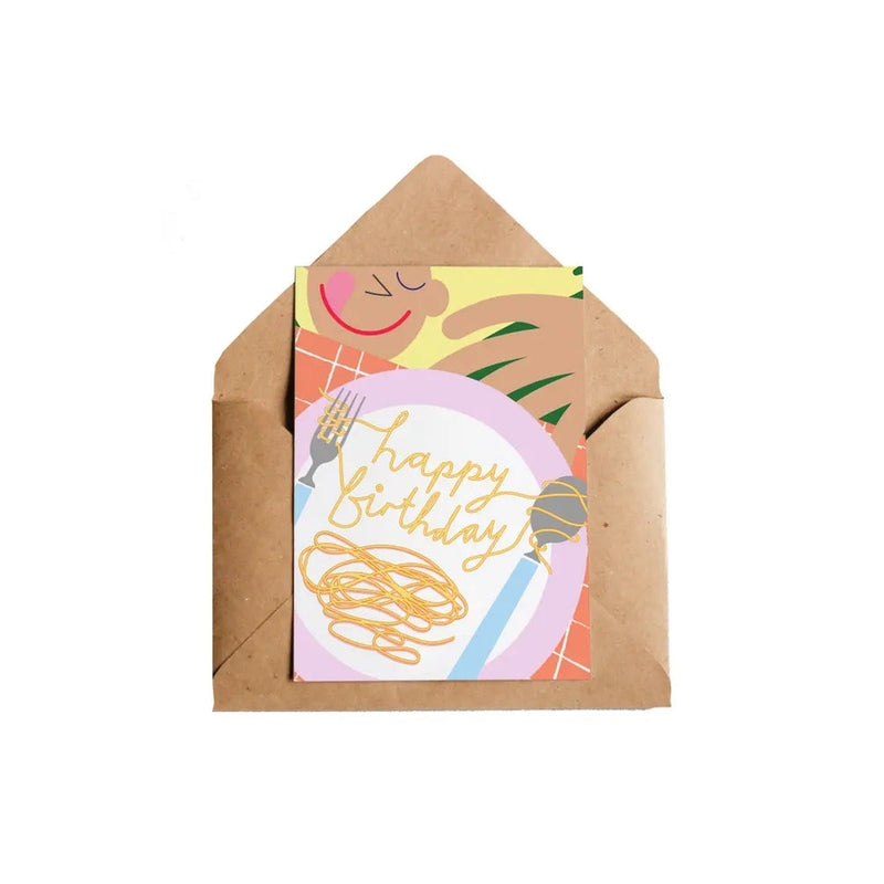 Lottie Hall Studio: Greeting Card - Birthday Spaghetti