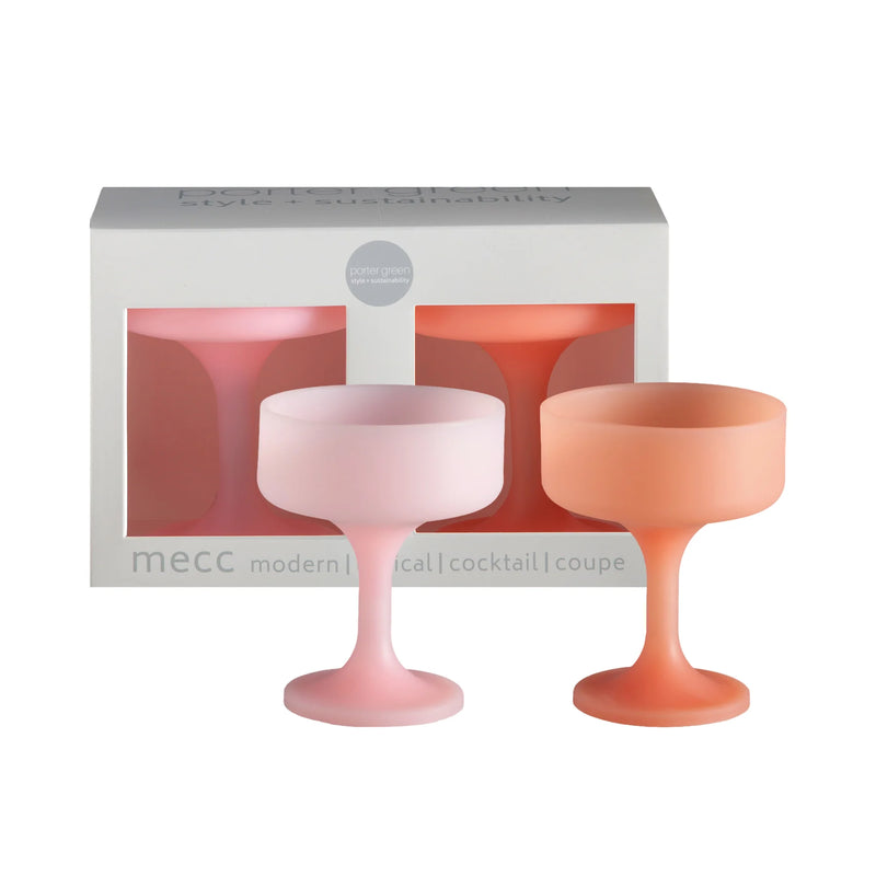 Porter Green: Mecc Unbreakable Silicone Cocktail Glasses - Peach + Petal