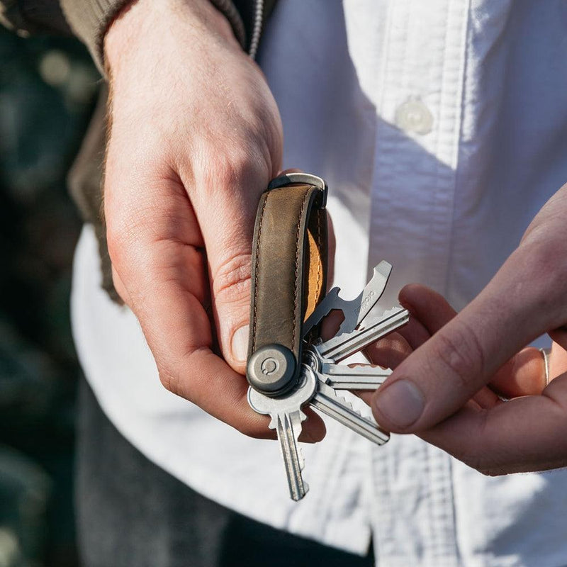 Orbitkey: Crazy-Horse Key Organiser - Chestnut Brown/Brown