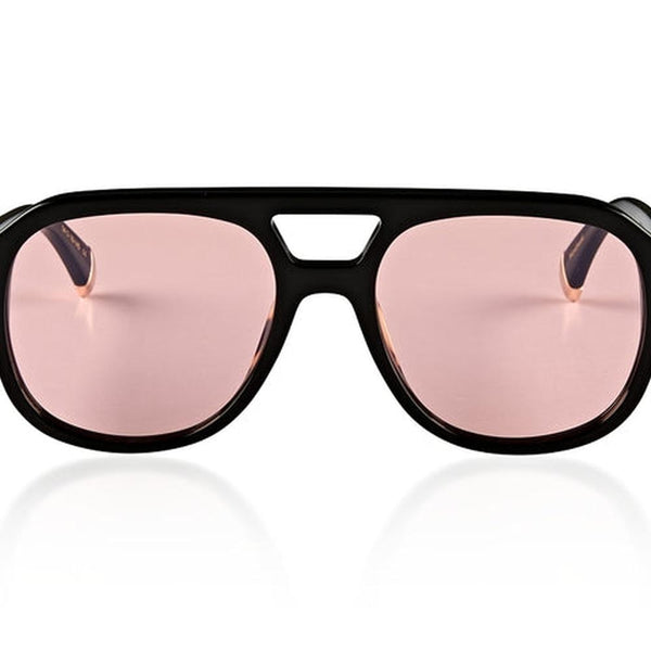 Oscar x Frank Eyewear: Le Style - Gloss Black / Pink Lens GLOSS BLACK - Pink Photochromic Lens