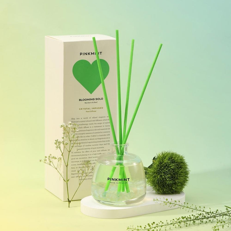 Pink Mint: Blooming Solo Reed Diffuser Crystal Infused