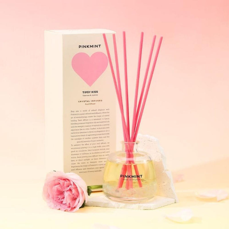 Pink Mint: Tipsy Kiss Reed Diffuser Crystal Infused