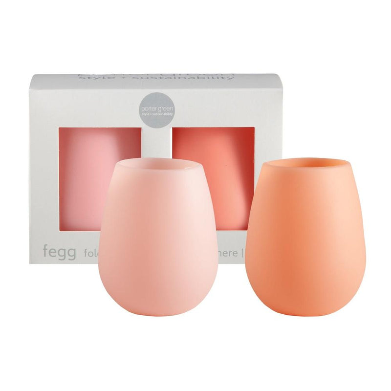 Porter Green: Fegg Unbreakable Silicone Tumblers - Peach & Petal (Toulouse)