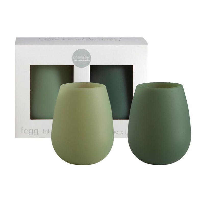 Porter Green: Fegg Unbrekable Silicone Tumblers - Sage + Olive