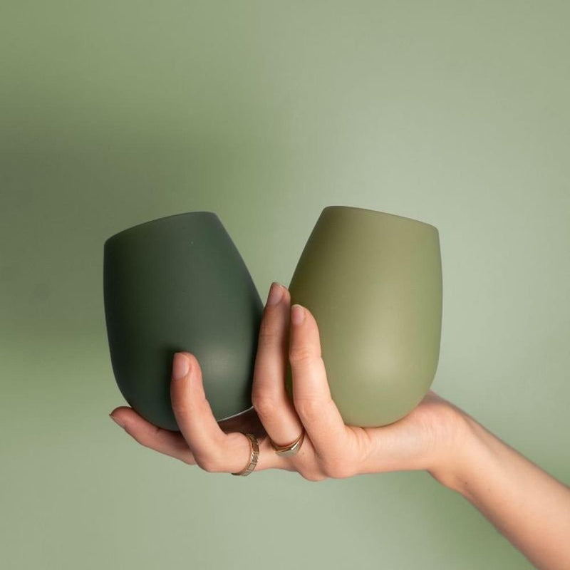 Porter Green: Fegg Unbrekable Silicone Tumblers - Sage + Olive