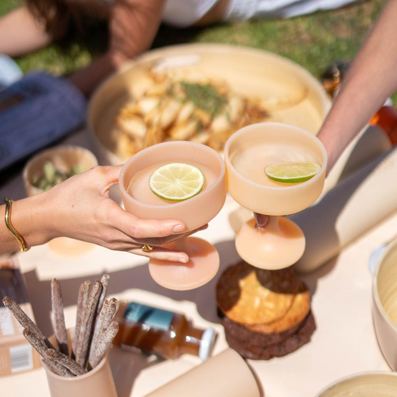 Porter Green: Mecc Unbreakable Silicone Cocktail Glasses - Wheat + Oat