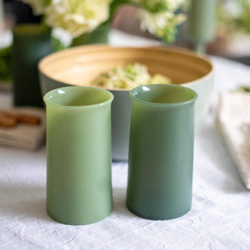 Porter Green: Stegg Unbreakable Silicone Highball Glasses - Sage + Olive (Markham)