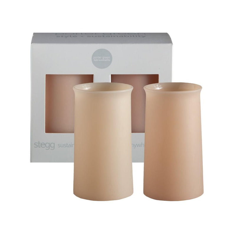 Porter Green: Stegg Unbreakable Silicone Highball Glasses - Wheat + Oat