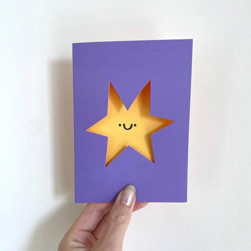 Rumble Cards: Star Shaped Greeting Card - Happy - Cute - Fun - Kids