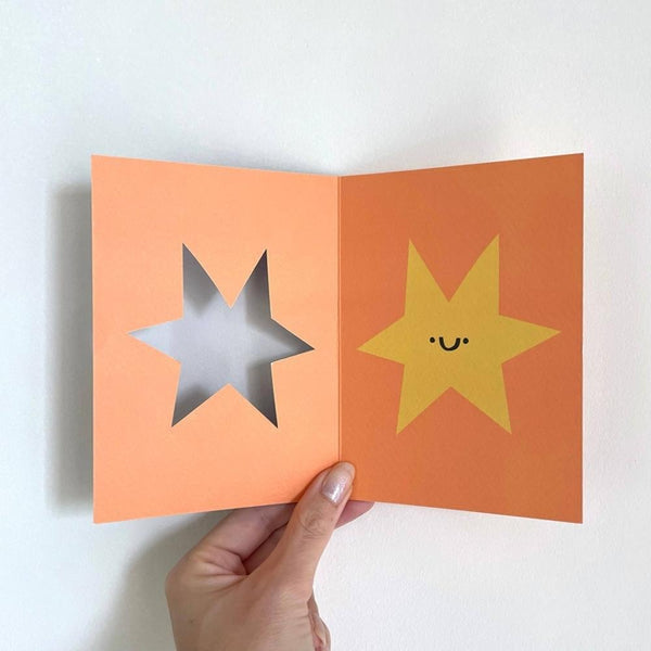 Rumble Cards: Star Shaped Greeting Card - Happy - Cute - Fun - Kids