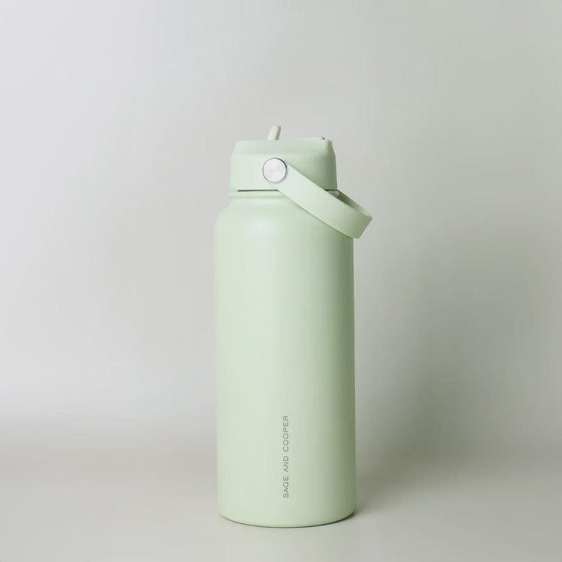 Sage & Cooper: Insulated 1L Drink Bottle - Light Green