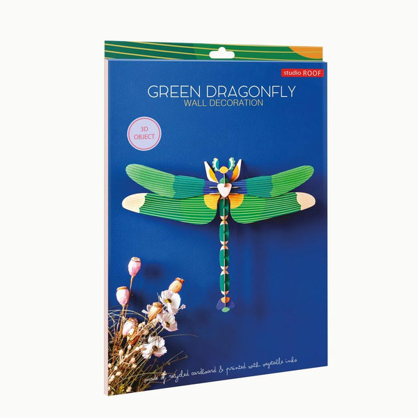 Studio Roof: Wall Art Butterflies (A4) - Green Dragonfly