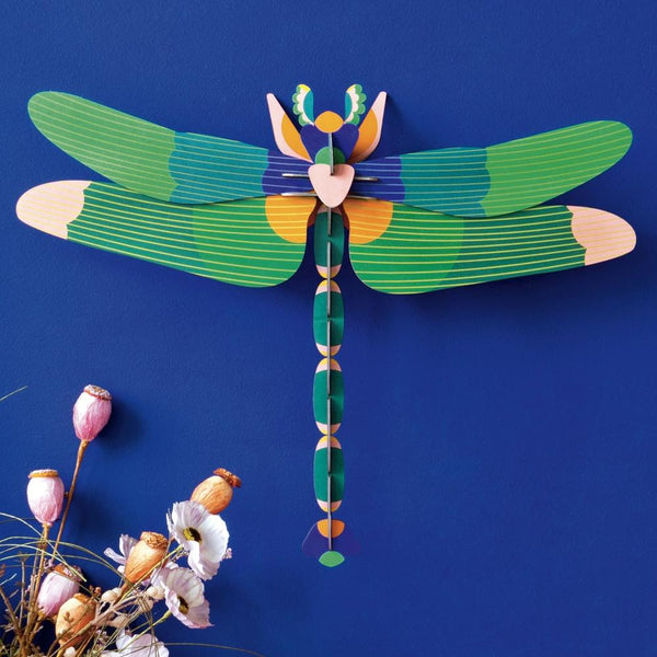 Studio Roof: Wall Art Butterflies (A4) - Green Dragonfly