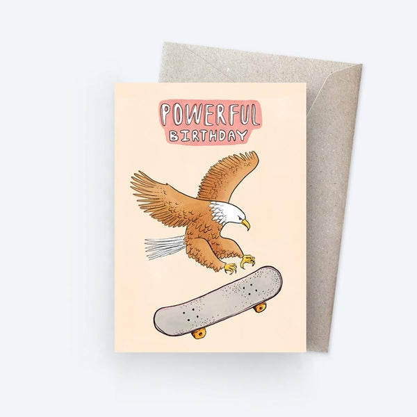 Sunpatch Society: Birthday Card - Powerful Birthday Eagle Kick-Flip