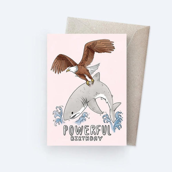 Sunpatch Society: Birthday Card - Powerful Birthday Eagle Shark