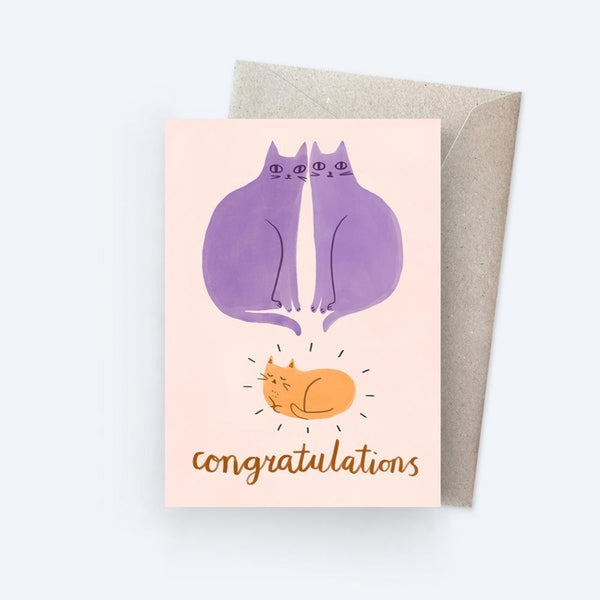 Sunpatch Society: Greeting Card - Congratulations New Baby Cat Family