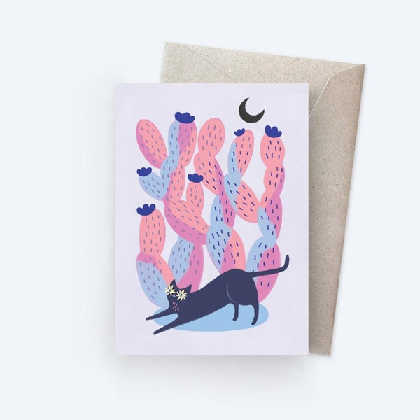 Sunpatch Society: Greeting Card - Starry-Eyed Cactus Cat