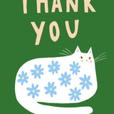 Sunpatch Society: Greeting Card - Thank You Cat Green