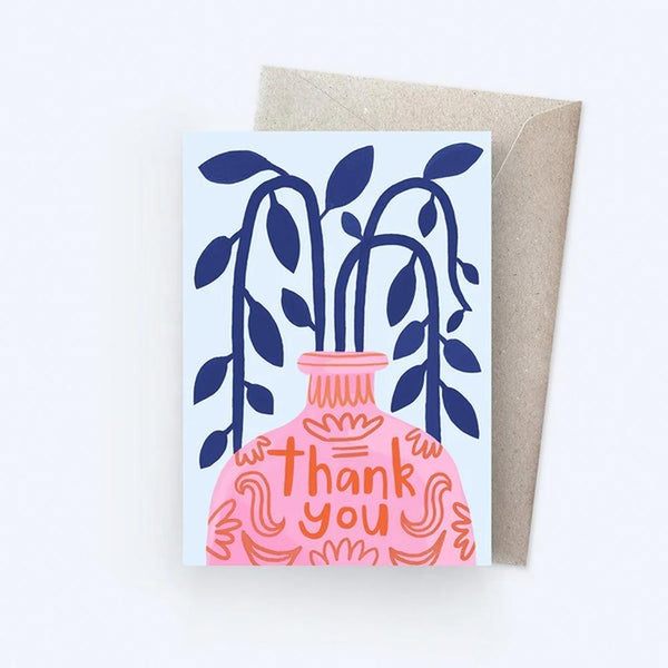 Sunpatch Society: Greeting Card - Thank You Plant In Vase