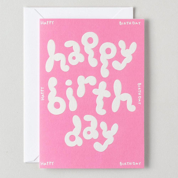 Wrap: Happy Birthday Embossed Greetings Card