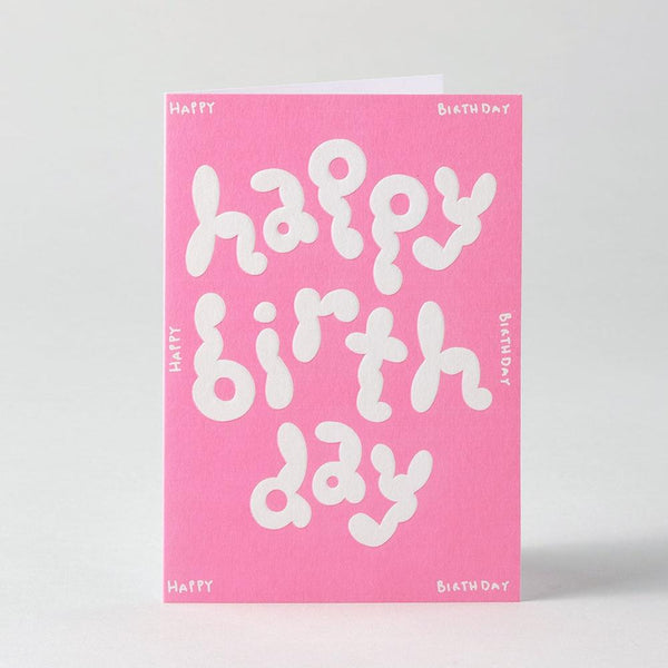 Wrap: Happy Birthday Embossed Greetings Card