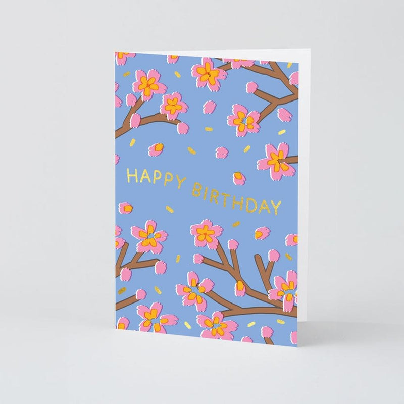 Wrap: Happy Birthday Flowers Foiled Greetings Card