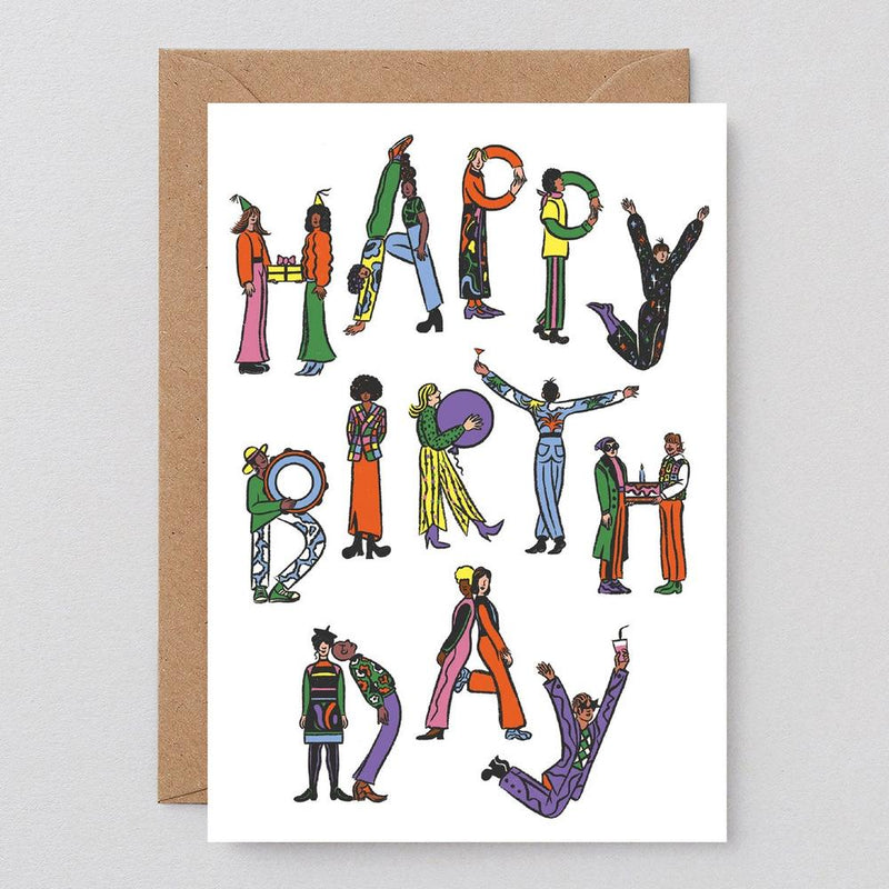 Wrap: Happy Birthday People Greetings Card