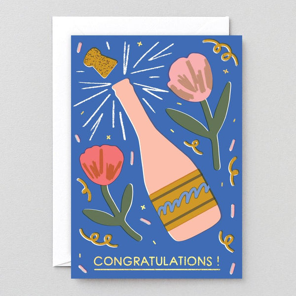 Wrap: Hooray Champagne Greetings Card