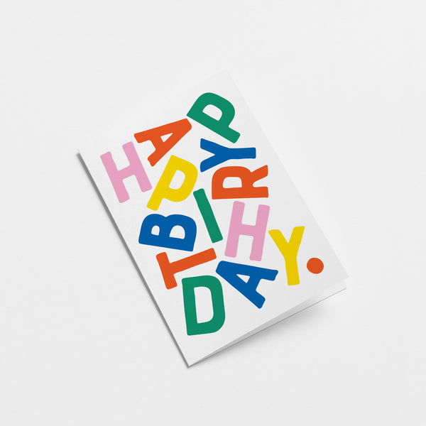 Graphic Factory: Birthday Card - Happy Birthday Rainbow Letters