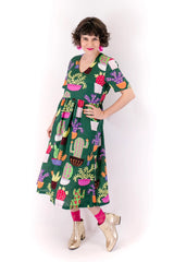 Jericho Road: Crazy Cactus Midi Dress