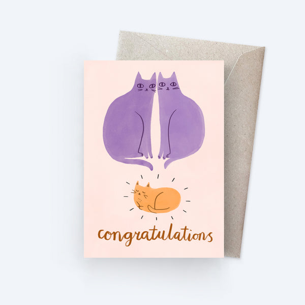 Sunpatch Society: Greeting Card - Congratulations New Baby Cat Family